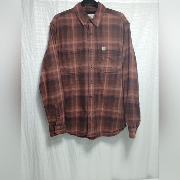Carhartt Men's Rugged Flex Hamilton Plaid Buttun Down Flannel Shirt. M - Picture 2 of 11